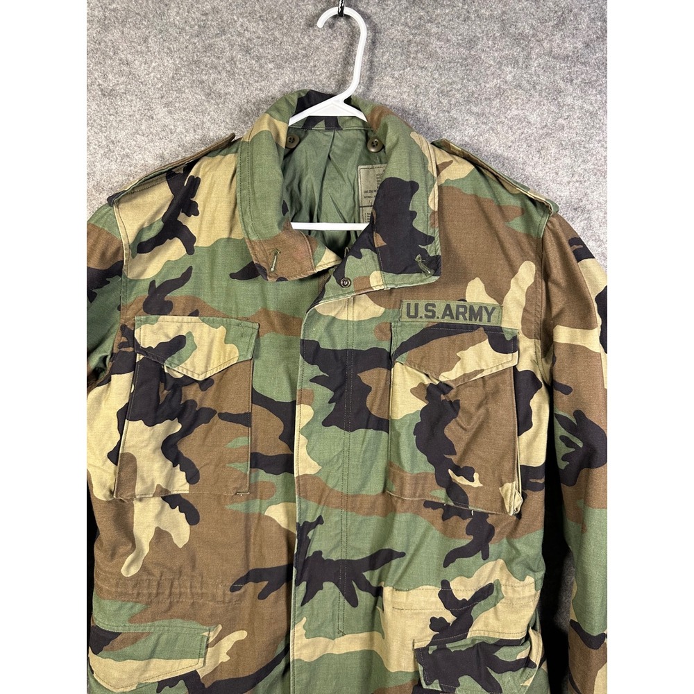 US Army M-65‎ Field Coat Woodland Camo Jacket Medium Long 1997 American Apparel